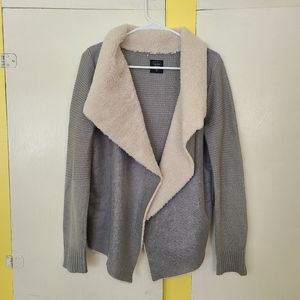 Cavalini Faux Suede & Fur Large Gray Open Jacket